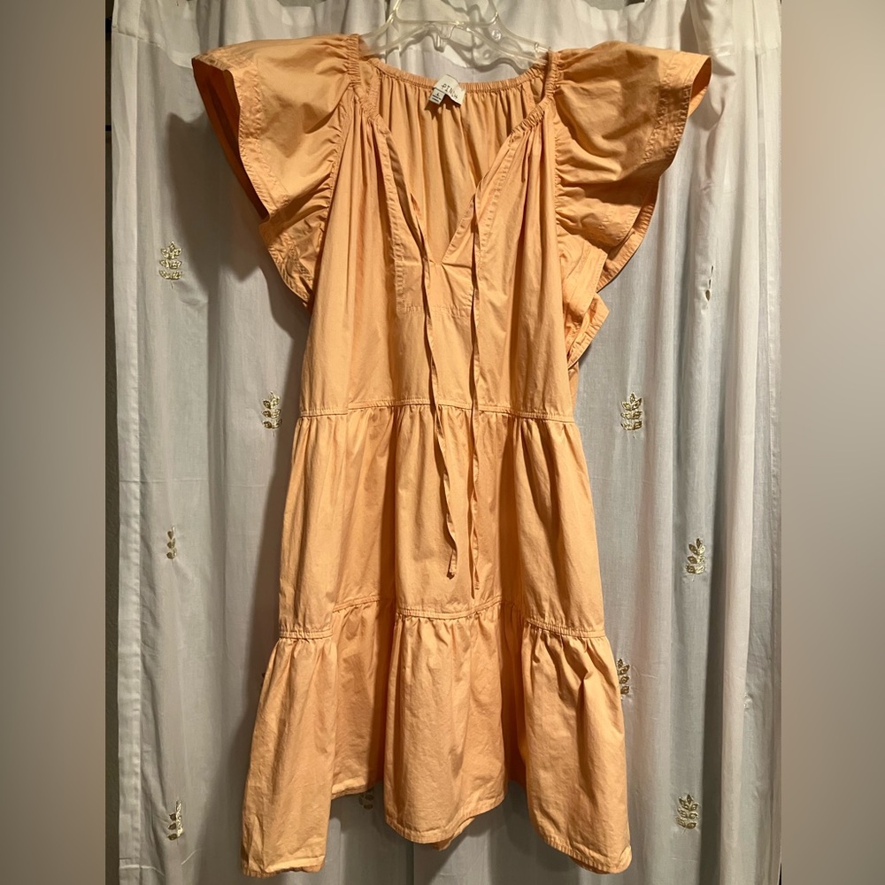 Tangerine-colored Pinch Sundress